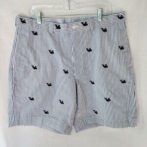 Brooks Brothers striped embroidered whale shorts -- size 38